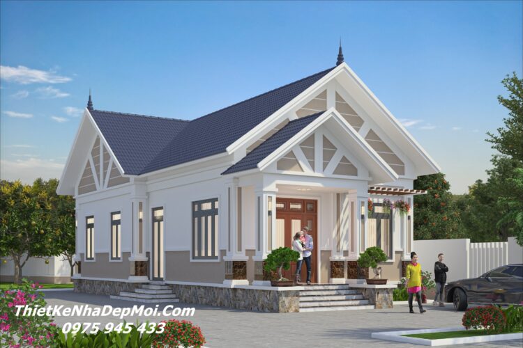 Thiết kế nhà vườn ở quê mái Thái trệt 