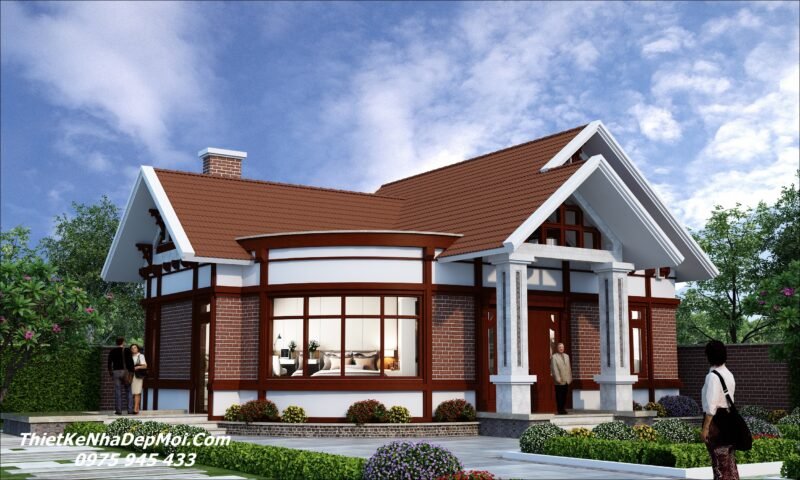 Mẫu nhà vườn đẹp cấp 4 mái Thái ngang 15m sâu 12m 