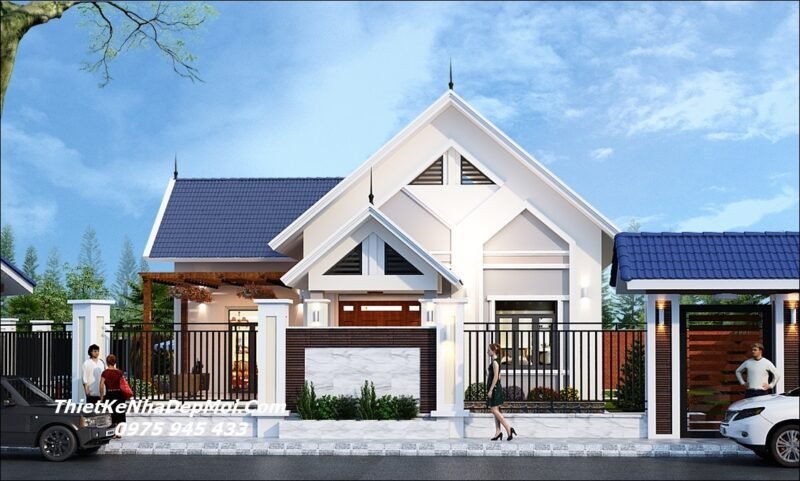 Mẫu thiết kế nhà vườn hình vuông đẹp 