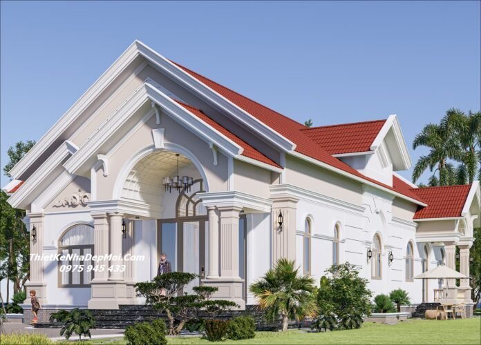 Mẫu nhà vườn trệt 10x118m đẹp mái ngói 