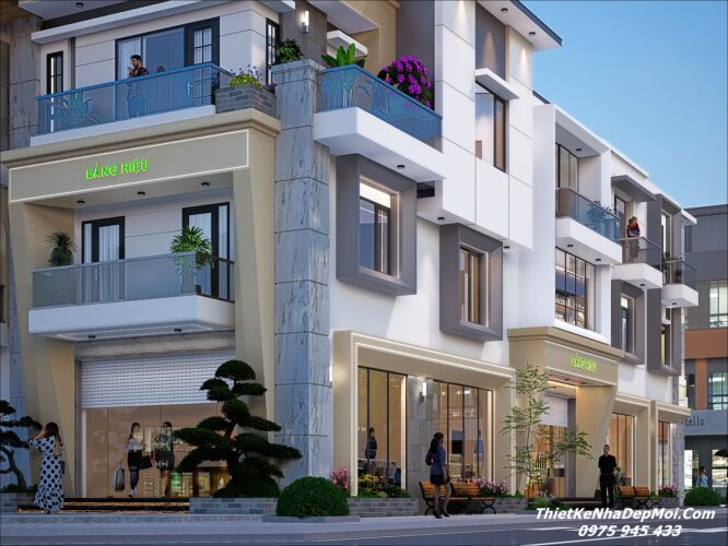 Khám phá mẫu thiết kế nhà góc 3 mặt tiền kiểu Pháp ông Bùi Hữu Hoà Nhà 3 mặt tiền kinh doanh 2.5 tầng hiện đại