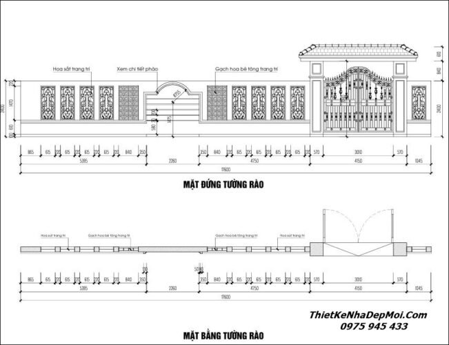 Mẫu nhà 2 tầng mái nhật 4 phòng ngủ 1 phòng thờ Anh Ngân Bản vẽ thiết kế cổng và hàng rào nhà mái Nhật 4 phòng ngủ 2 tầng ở quê đẹp anh Ngân