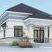 Thiết kế nhà trệt cấp 4 sân vườn ở quê 3 phòng ngủ 1 phòng thờ 9x17m
