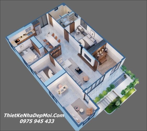 Mẫu thiết kế nhà sàn mái Nhật đẹp bê tông hiện đại anh Quang Mẫu nhà sàn đẹp hiện đại 150m2 rộng ngang mặt tiền 10m dài sâu 15m