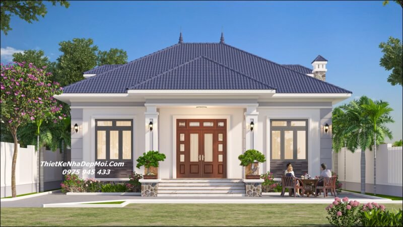 Nhà 3 gian mái Nhật cấp bốn hiện đại 