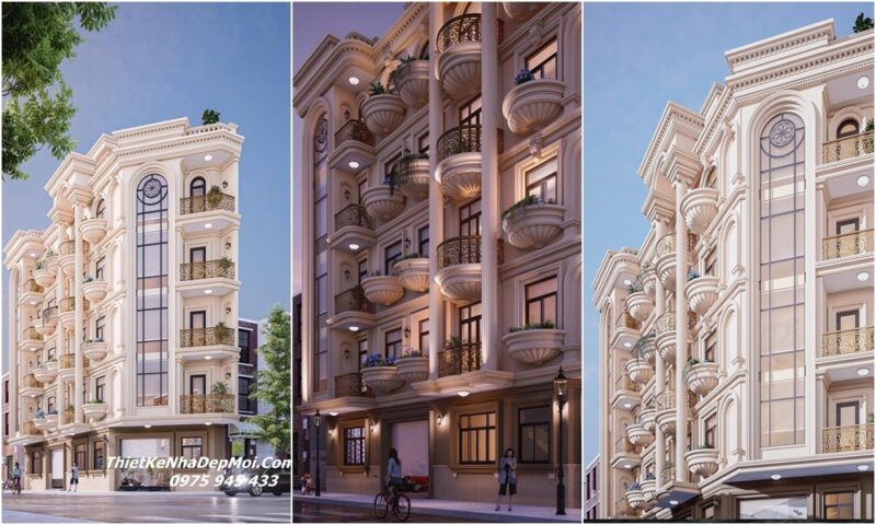Bản vẽ thiết kế khách sạn tân cổ điển đẹp Hoà Phát phong cách kiểu Pháp Những hình ảnh mặt tiền khách sạn