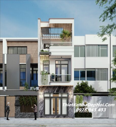 Mẫu nhà 3 tầng đẹp mặt tiền 3.5m thiết kế tinh tế ấn tượng mới 2026 - 2027 Nhà ống 4 phòng ngủ rộng mặt tiền 3.5m sâu 17m