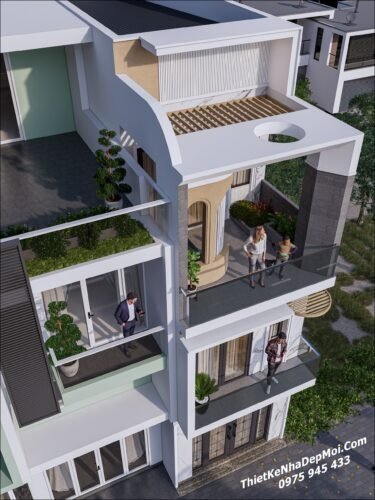Mẫu nhà 3 tầng đẹp mặt tiền 3.5m thiết kế tinh tế ấn tượng mới 2026 - 2027 Mẫu thiết kế nhà phố 3 tầng 3.5x17m 4 phòng ngủ