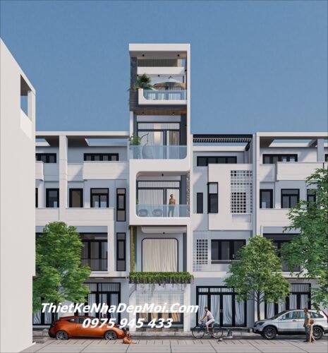 Mẫu nhà 3 tầng đẹp mặt tiền 3.5m thiết kế tinh tế ấn tượng mới 2026 - 2027 Nhà phố có thang máy mặt tiền 3.5m 5 tầng hiện đại