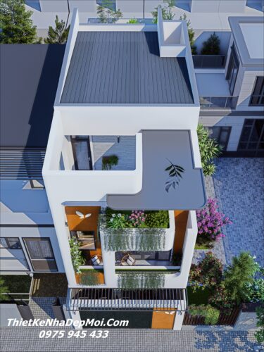Mẫu nhà mặt tiền đẹp 6m hiện đại 1 trệt 2 lầu Mrs Nhã Thanh Thiết kế nhà phố 6x13,5m 3 tầng 1 trệt 1 lầu