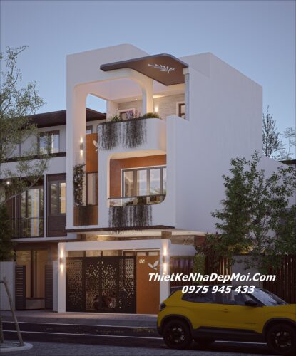 Mẫu nhà mặt tiền đẹp 6m hiện đại 1 trệt 2 lầu Mrs Nhã Thanh Nhà 3 tầng 4 phòng ngủ 1 phòng thờ mặt tiền 6m