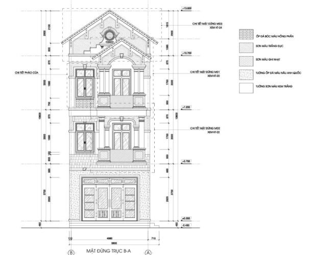 Mẫu nhà mặt tiền đẹp 6m hiện đại 1 trệt 2 lầu Mrs Nhã Thanh Bản vẽ cad nhà 3 tầng tân cổ điển diện tích 6x12m
