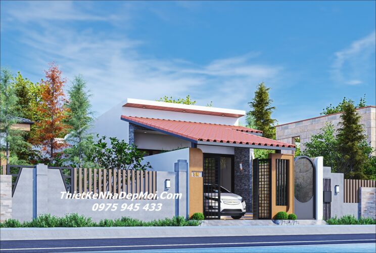 Mẫu thiết kế nhà ống 1 tầng có giếng trời có cây xanh trong nhà Báo giá xây nhà cấp 4 mặt tiền 6m dài 18m chi phí xây dựng hết khoảng 800 triệu năm 2026 - 2028