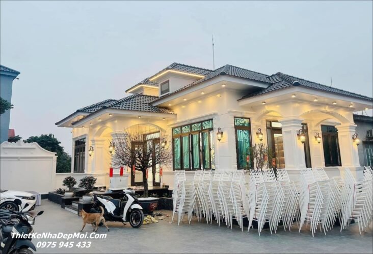 Xây nhà mái Nhật 4 phòng ngủ theo bản vẽ của kiến trúc sư 
