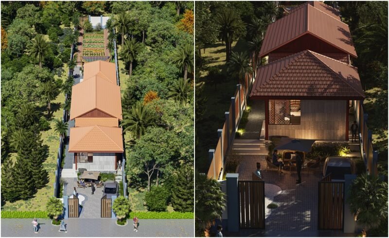 Mẫu thiết kế nhà vườn đẹp 10x20 kiểu Resort mini 