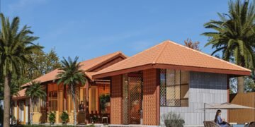 Mẫu thiết kế nhà vườn nghỉ dưỡng đẹp ở quê kiểu bê tông giả gỗ 2026 - 2027 Mẫu thiết kế Resost nghỉ dưỡng mái ngói